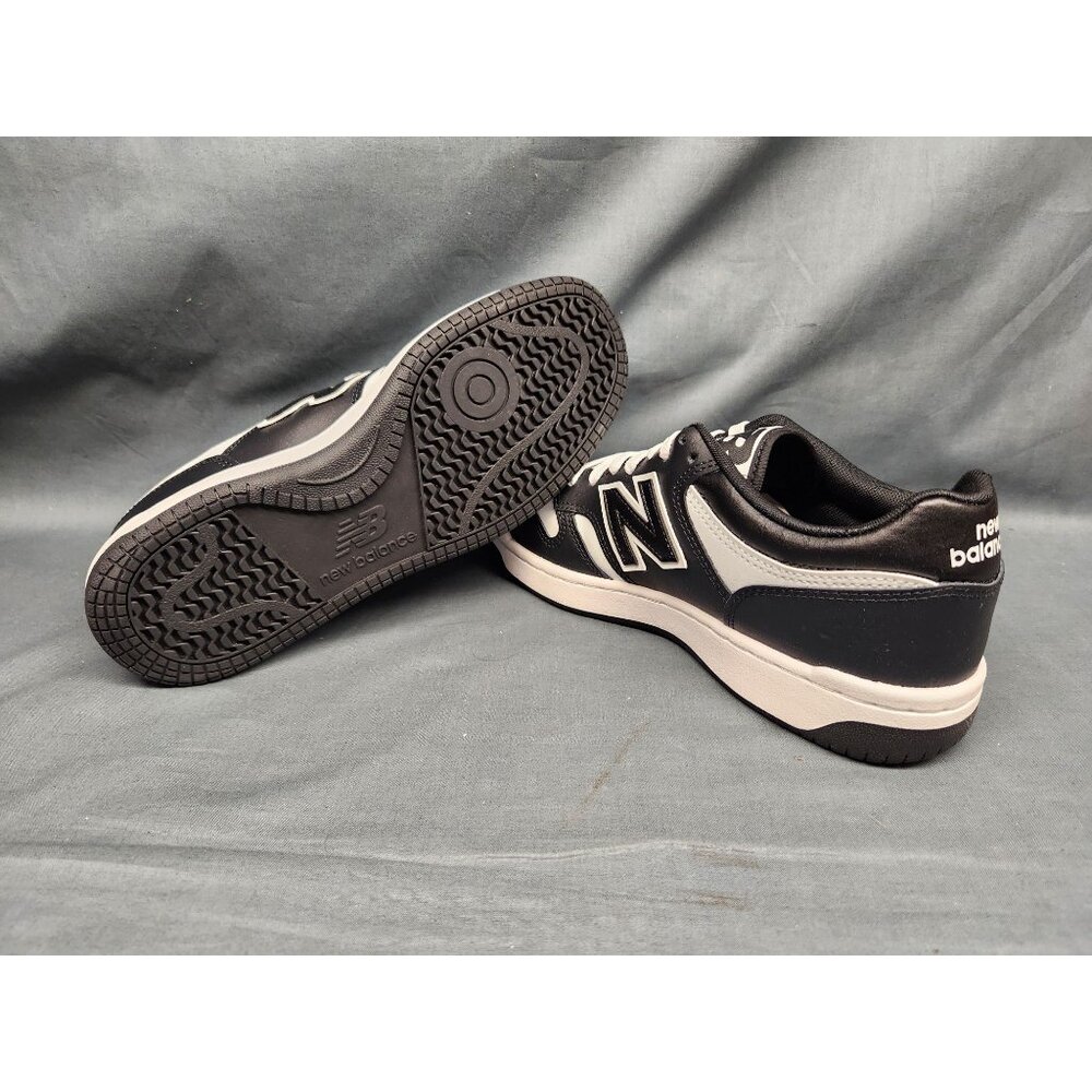 New Balance Boys 480 Sneakers GSB480BW Leather Black White Size 5.5 NEW NO BOX! - Picture 2 of 11